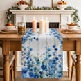 thumbnail image 2 of Table Runner 60 Inches Long for Kitchen Dining, Spring Blue Floral Dresser Scarf Farmhouse, Dining Table Decorations for Wedding/Parties, Farmhouse Weeping Floral Leaves Wood 13 x 60 In, 2 of 8