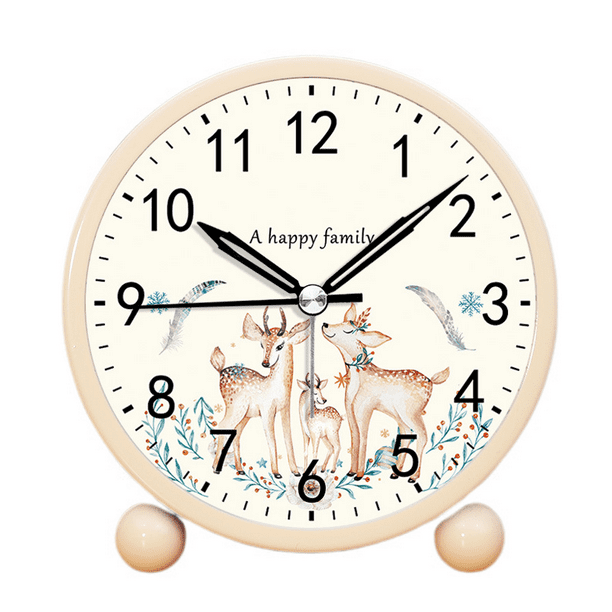 TIMPCV Analog Alarm Clock 4 Inch, Battery Powered NonTick Silent Small