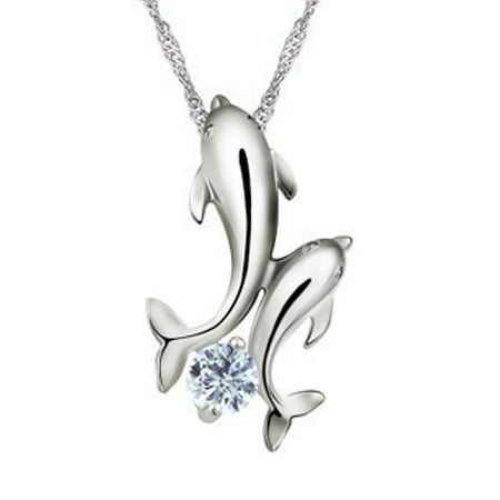 Alphabet Collection Necklace - Gorgeous Dolphins Pendant and Chain Necklace - Ginger Lyne Collection