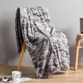 thumbnail image 5 of Oversized Fleece Throw Blanket for Couch, 60" x 80" Thick and Warm Blanket for All Seasons, Soft and Fuzzy Throw Blanket for Sofa and Bed, Marbled Grey, 5 of 6