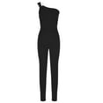 thumbnail image 6 of VSSSJ Women's Romper Slim Fit Solid Color Sleeveless Straight Leg Jumpsuit with Pocket Casual Elegent Wedding Party Jumpsuit Rompers Black XL, 6 of 7