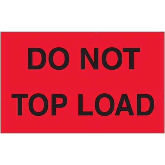 3" x 5" - "Do Not Top Load" (Fluorescent Red) Labels - 500 Per Roll