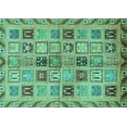 thumbnail image 1 of Ahgly Company Indoor Rectangle Oriental Turquoise Blue Modern Area Rugs, 7' x 9', 1 of 4