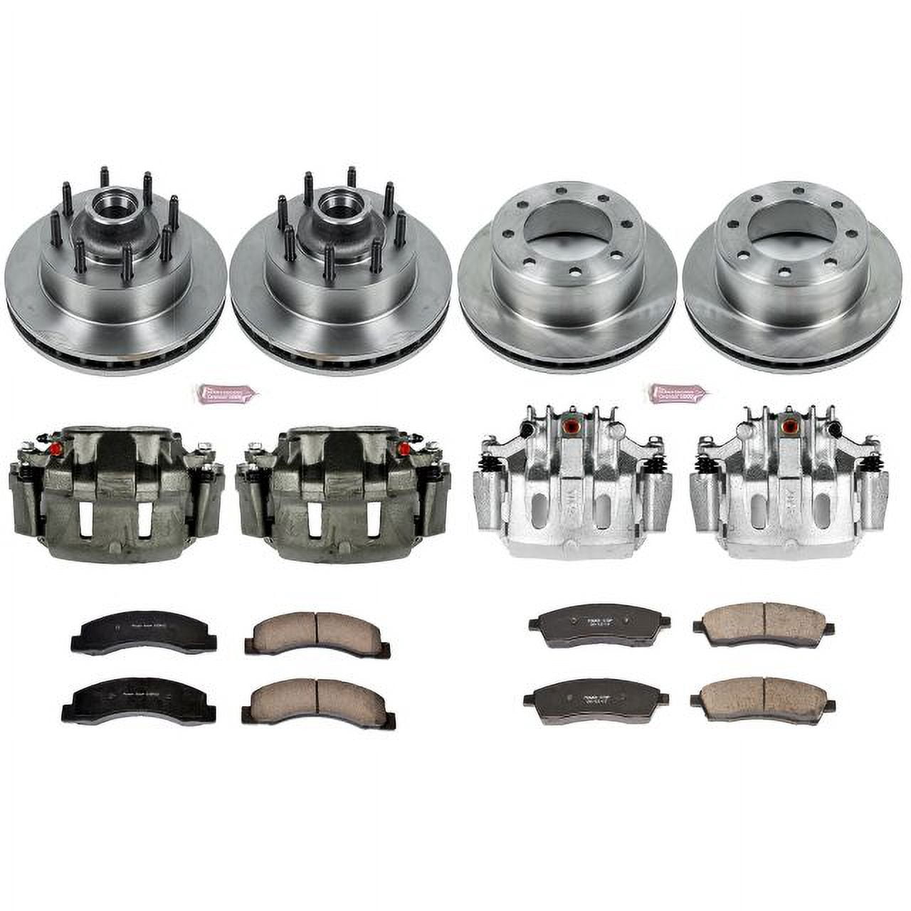 PowerStop Front and Rear Stock Replacement Brake Pad and Rotor Kit with Calipers Fits: FORD Select Models KCOE1892
