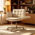 thumbnail image 1 of Silla cruzada con reposabrazos y ruedas, silla de cambiador de piel sintética, cómoda silla giratoria ajustable para computadora y oficina, para el hogar, maquillaje, 69 x 83 x 92 centimeters, 1 of 5