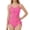Hot Pink, variant on Twist Front Side Tie Girls One Piece Swimsuit, Textured Cute Bathing Suit for Summer Beach Pool,13-14 Years