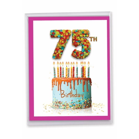 1 Large Birthday Card (8.5 x 11 Inch) - Big Day Milestones 75 J7060TMBG