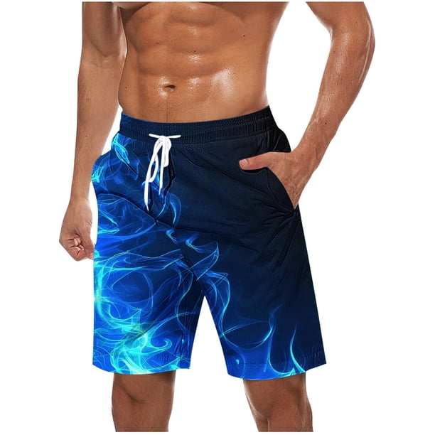 Pantalones Cortos Casuales para Hombre Imprimir con Bolsillos Pantalones de Playa de Cintura Elástica, Pantalones Cortos de Cintura Elástica para Hombre