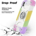 thumbnail image 3 of Compatible with iPhone X/iPhone Xs Case 5.8 Inch with Magnetic Car Mount Ring Stand, Heavy-Duty Military Grade Shockproof Phone Cover for iPhone X/XS. (Rainbow White), 3 of 14