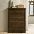 thumbnail image 2 of Roundhill Furniture Maderne 6-Piece Traditional Bed Set, King Size, Antique Walnut Finish, 2 of 7