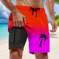 thumbnail image 4 of YAYUBA 7 Inch Swim Trunks Men 2 In 1 Liner Compression Quick Dry Breathable Drawstring Swim Shorts Stretchy Upf Stretch Lined Summer Beach Bathing Suit Beach Board Shorts, 4 of 4
