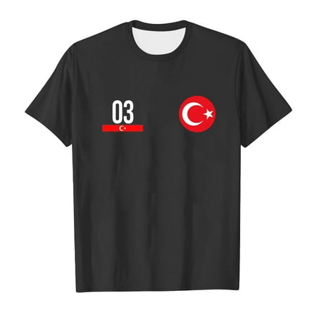 

Girls T Shirts Size 10-12 Cute Toddler Soprt Boys Girls Turkey Sport Prints Short Sleeve T Shirt Tops Clothes Girls Fashion c-Black 140