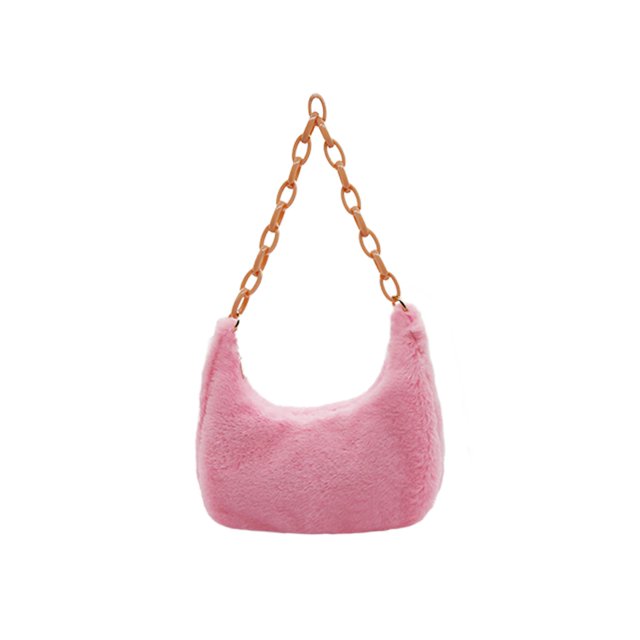Bolsa Retro Mujeres Felpa Hobos Underarm Bag Otoño Acrílico Cadena (Rosa) Ehuebsd Para Estrenar
