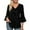 Black, variant on Womens T Shirts Pleated Three Quarter Sleeve Glitter Corset Top Sequined V Neck Elegant Fashionable Womens Tops White M