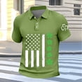thumbnail image 5 of Ceisia Men's St. Patrick's Day Polo Shirt Collection | Shamrock American Flag Print | Casual Short Sleeve Collared Tops Gift, 5 of 5