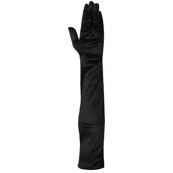 Satin Black Dress Opera Gloves