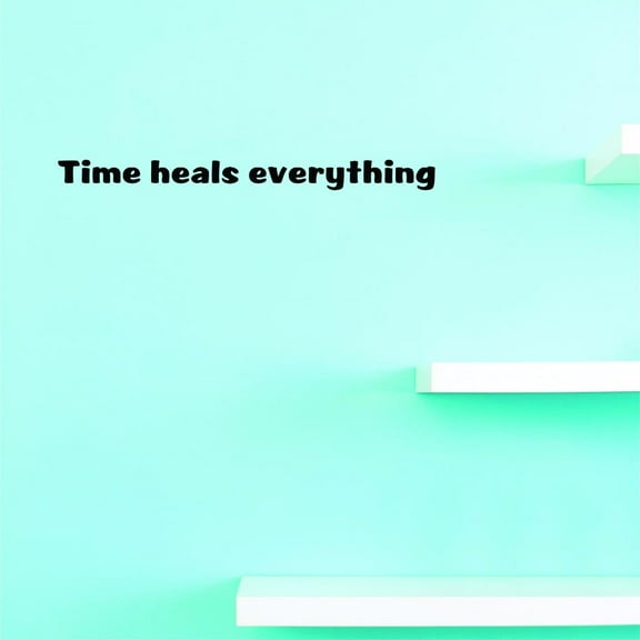 Custom Decals Time Heals Everything Wall Art Size: 10 X 36 Inches Color: Black
