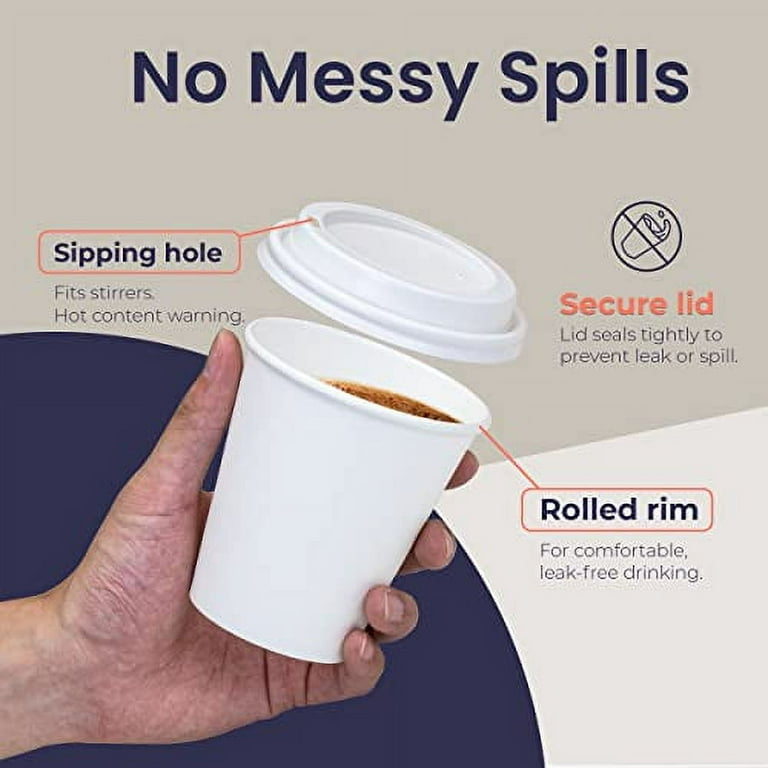 Comfy Package 10 Oz Paper Cups Disposable Coffee Cups with Lids & Coffee  Sleeves, 50 Sets 