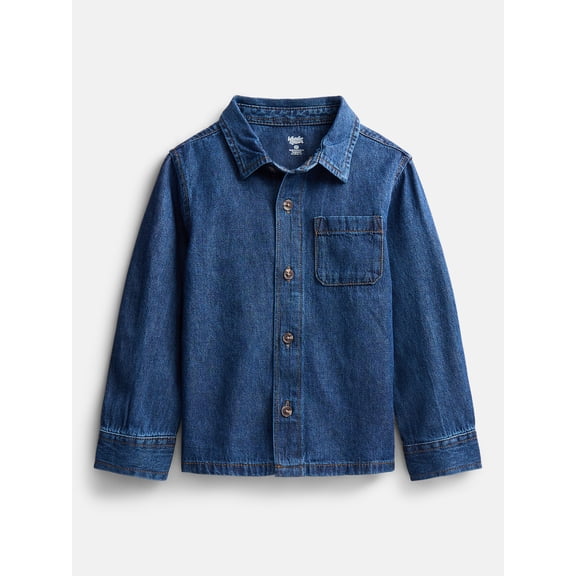 Wonder Nation Toddler Boys Shirt with Long Sleeves, Sizes 12M-5T