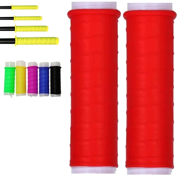 Non-Slip Textured Rubber Cold-Shrink Handle Wrap – Insulation Waterproof for Fishing Rods, Rackets, Hand Tools (Red*2, S: 4.7"/12cm)