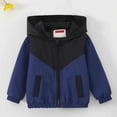 thumbnail image 3 of MexChoioe Kids Zip Up Hooded Outerwear Color‑Blocked Windbreaker Jacket Long Sleeve with Pockets Breathable Fall Travel Everyday Coat for Boys, 3 of 6