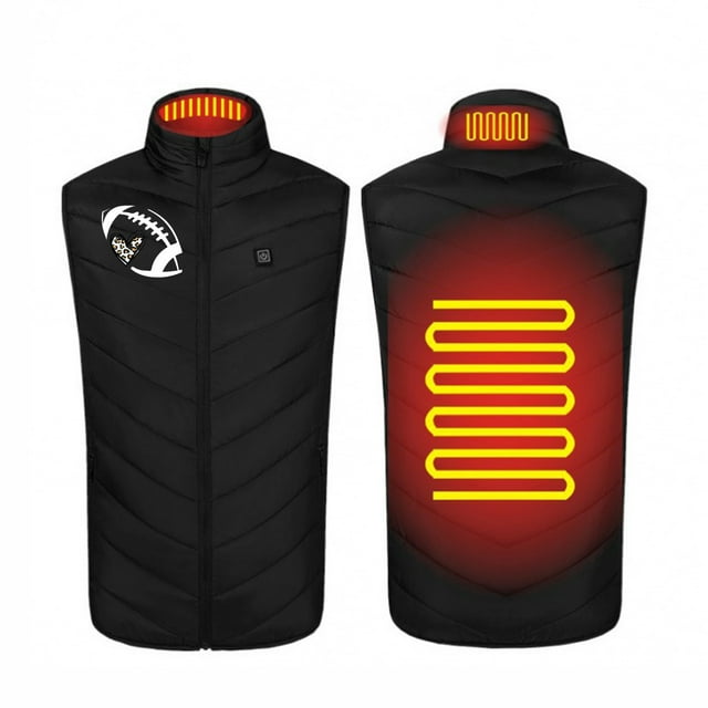 WRKEKC Unisex Heated Vest Winter Printed Single Control 2 Zone 3-Level Temperature Control Electric Heated Vest for Men Women