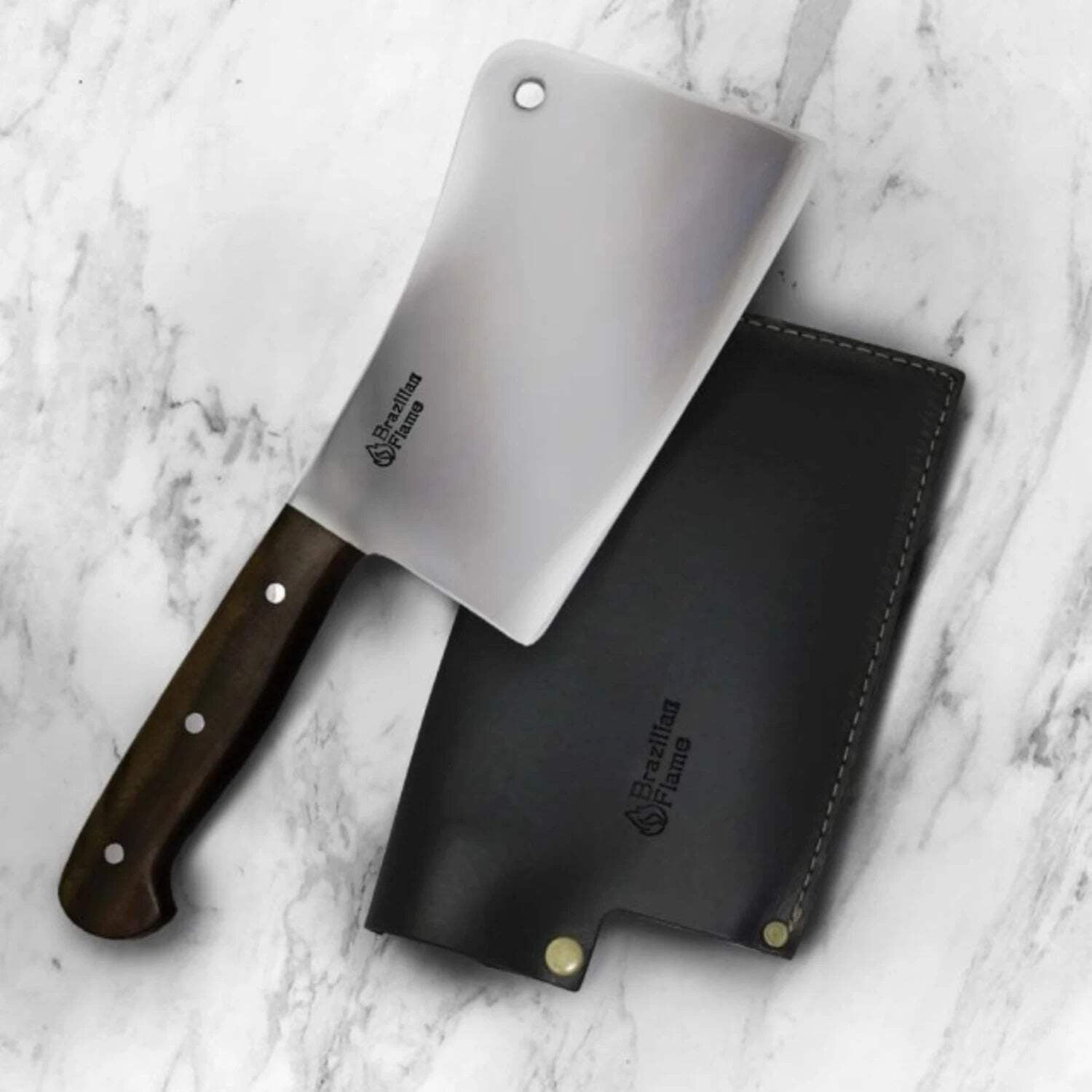 Brazilian Flame Chef Butcher 10-inch Stainless Steel Knife with Full Tang Handle