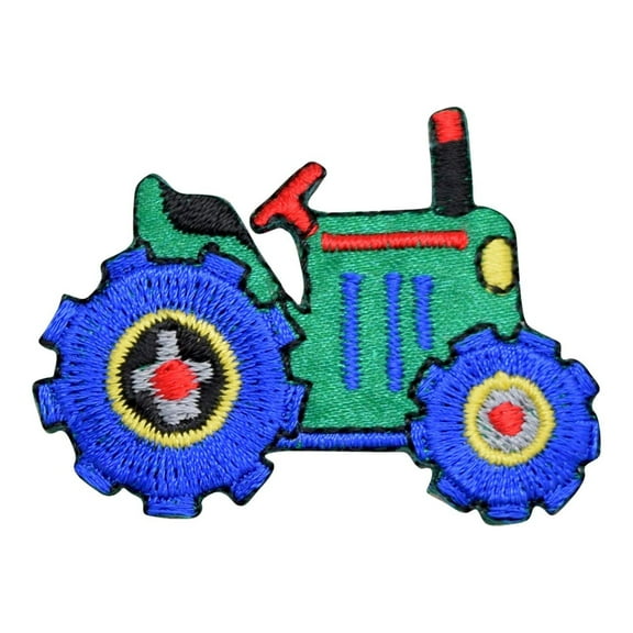 Farming Tractor - Blue/Green - Iron on Applique/Embroidered Patch