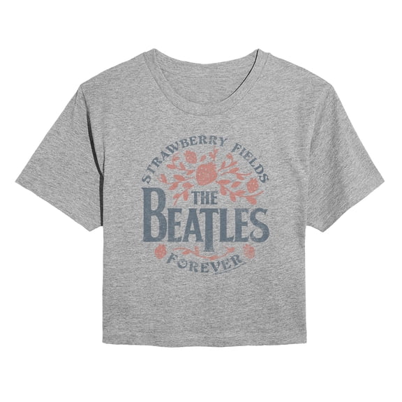 The Beatles - Strawberry Fields - Juniors Cropped Graphic T-Shirt