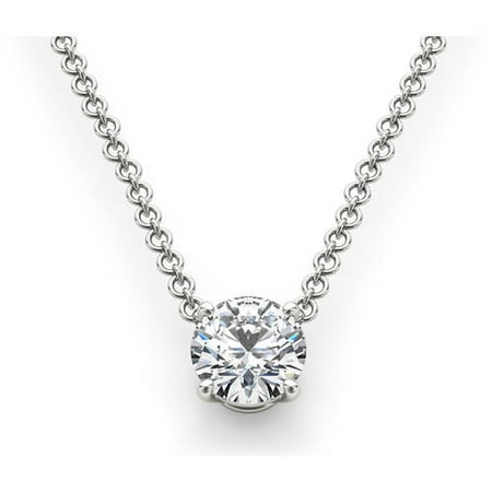 - 1 Carat T.W. Diamond Solitaire 14kt White Gold Necklace (I1)