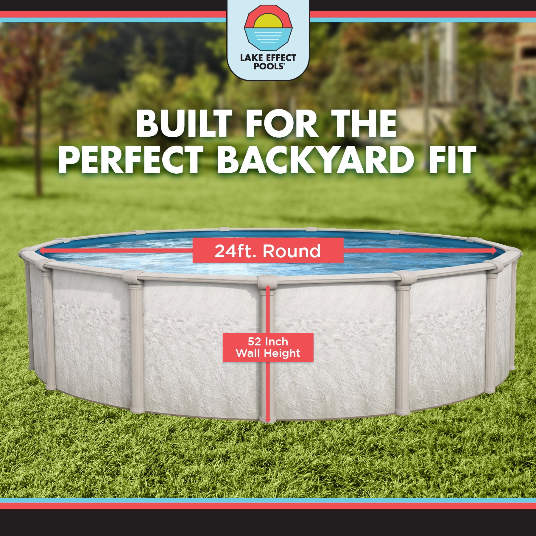 Lake Effect Pools Antigua 24' x 52" Round Steel Walled Above Ground Swimming Pool
