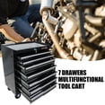 thumbnail image 2 of Rolling Tool Chest with Wheels and 7-Drawer, Detachable Tool Cabinet with Lock for Garage, Locking Mechanic Tool Cart Rolling Tool Box for Warehouse, Workshop, Repair Shop, Black, 2 of 9