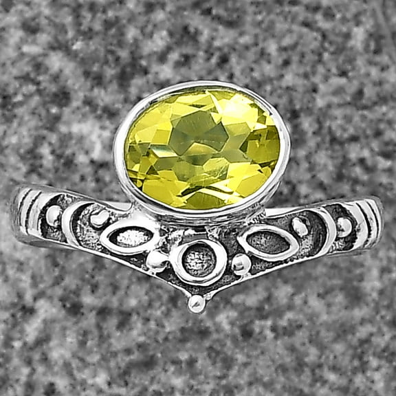 Natural Lemon Quartz 925 Sterling Silver Ring s.6 Jewelry DGR1121_A_6 R-1046