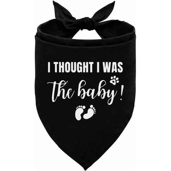 I Thought I was The Baby Dog Bandana, Dog Bandana, Dog Scarf Accessories, Dog Triangle Scarf, Dog Bandana for Small Medium Dog, Pregnancy Announcement Dog Bandana, Dog Bandana Pet Scarf (M)