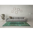 thumbnail image 3 of Ahgly Company Machine Washable Indoor Square Persian Turquoise Blue Traditional Area Rugs, 4' Square, 3 of 4