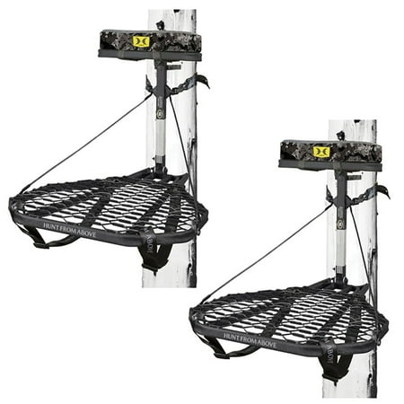 Hawk COMBAT Durable Steel Hunting Treestand and Full Body Harness (2 Pack)
