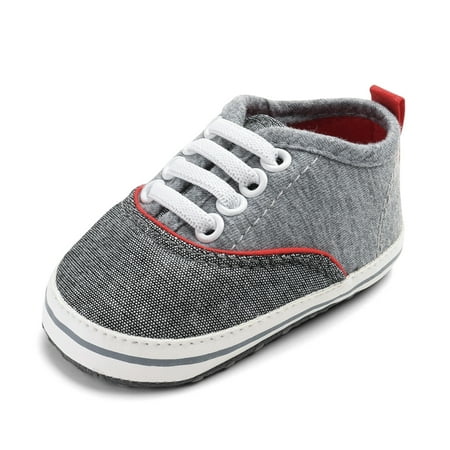 Cute Baby Boys Girls Shoes Infant Toddler Anti-slip Sneakers (Grey 12 ...