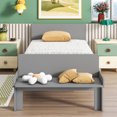Twin Size Platform Bed for Kid and Teen, Wooden Platform Bed Frame with