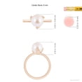 thumbnail image 5 of ANGARA Trillium Japanese Akoya Cultured Pearl Solitaire Ring in 14K Rose Gold for Women | June Birthstone, Birthday, Anniversary, Jewelry Gift for Women | Pearl Ring, 5 of 8