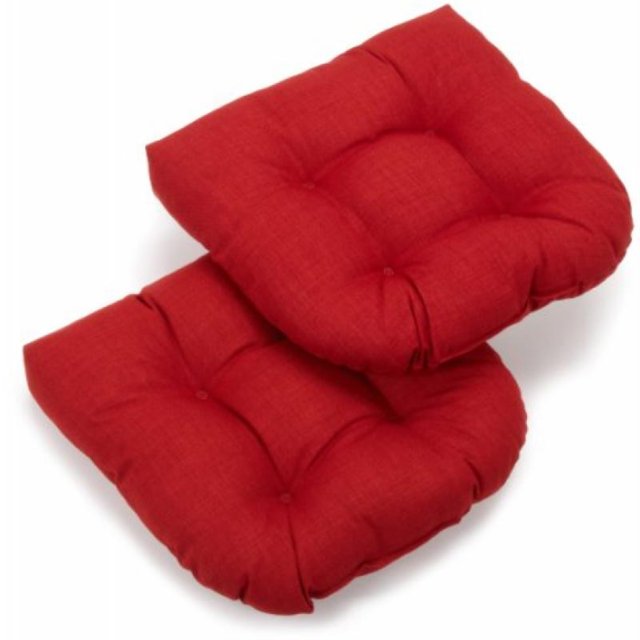 Coussin de Chaise de Salle à Manger Extérieur en Polyester Filé Tufté en Forme de U de 19 Pouces (Ensemble de 2) - Papprika