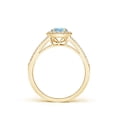 thumbnail image 2 of ANGARA Natural Round Aquamarine Split Shank Ring with Diamond Halo in 14K Yellow Gold for Women (Size-5mm) | March Birthstone, Birthday, Anniversary, Jewelry Gift for Women | Natural Aquamarine Ring, 2 of 9