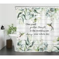 thumbnail image 2 of Farmhouse Inspirational Shower Curtain for Bathroom Green Leaf and Hummingbird on Wood Bathroom Shower Curtain Botanical Plant Shower Curtain Bath Accessories Home Decor with 12 Hooks 72x78 Inches, 2 of 6