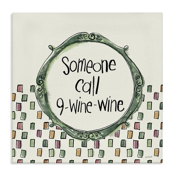 Stupell Industries Funny Wine Sentiment Food & Beverage Painting Wrapped Canvas Art Print Wall Art, 17 x 17