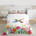 thumbnail image 2 of Castle Fairy Floral Hummingbird Queen Comforter Set,Spring Garden Bedding Comforter Set, 2 of 8