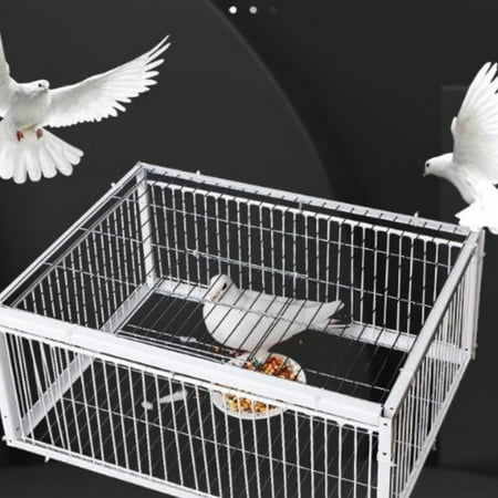 AIWFL Pigeon Trap w/ Unidirectional Entrance  Escape-Proof Bird Trap Cage Pigeon Collection Chicken Cage with Metal Welding  White