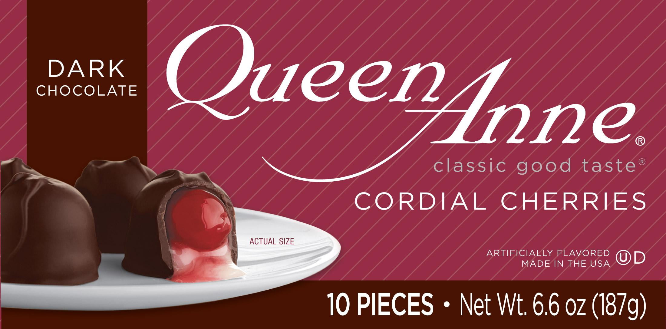 Queen Anne Dark Chocolate Cordial Cherries, 6.6 oz Box, 10 Pieces