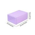 thumbnail image 3 of Qocolhg Clear Stackable Shoe Storage Box Storage Transparent Foldable Home Textile Storage Stuff Organizer, 12x8x5 inch Clamshell Storage Box, Plastic Drawer Organizer with Front Opening (Purple), 3 of 6