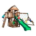 thumbnail image 2 of Backyard Discovery Mount Triumph Cedar Wood Swing Set, Wave Slide, Clubhouse, Rock Wall, 2 of 12