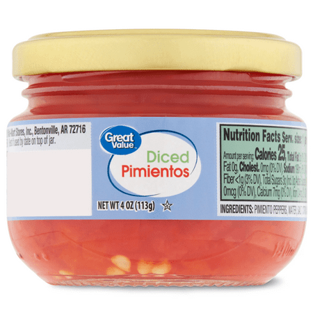 Great Value Diced Pimientos, 4 oz