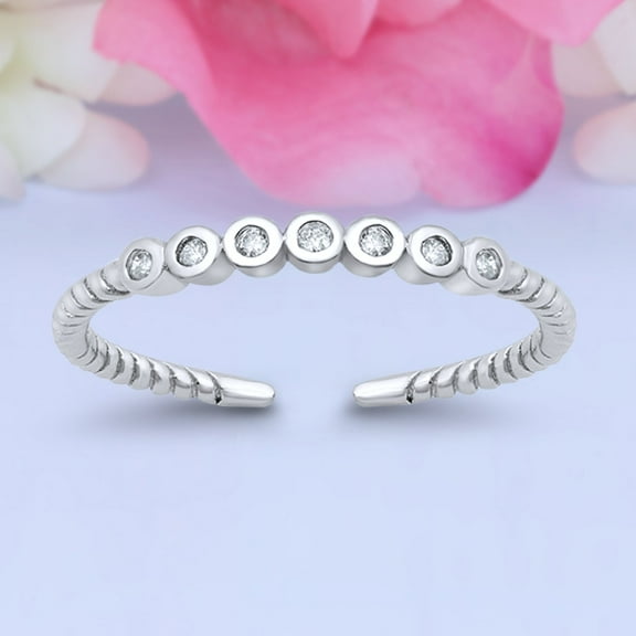 2mm - Toe Band Ring 925 Sterling Silver Thin Adjustable Stylish Rings for Women